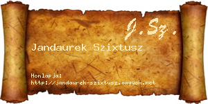 Jandaurek Szixtusz névjegykártya